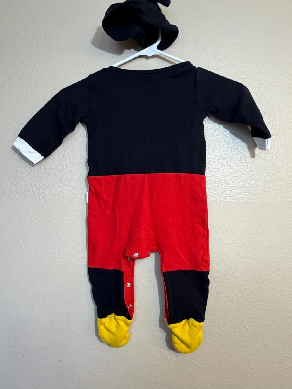 Disney Mickey Mouse Red & Black One-Piece with Hat 9-12m